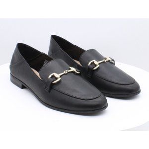 BCBGeneration Black Leather Horsebit Loafers